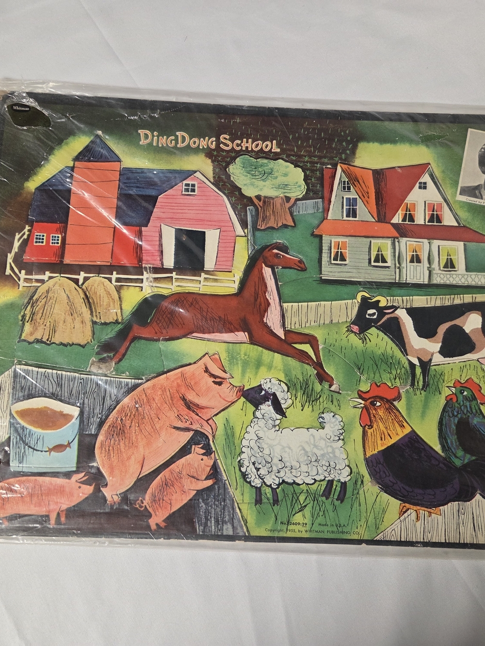 Vintage 50s Ding Dong School Farm Animal Puzzle
